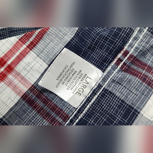 Coastal Brand Men's Button-up Longsleeve Plaid Snap Shirt Size Large - Picture 5 of 8